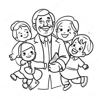 Joyful Pastor With Children Coloring Page 48704-38878