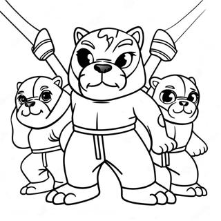 Fierce Paws Of Fury Characters Coloring Page 48724-38893