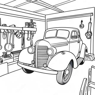 Vintage Mechanic Garage Coloring Page 48764-38928