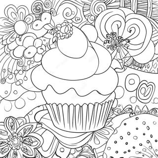 Detailed Cupcake Coloring Page 48773-38935