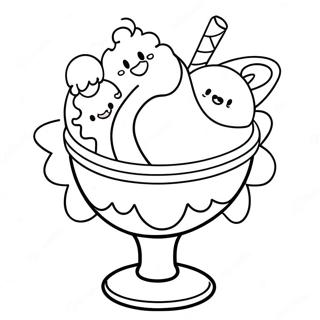 Delicious Ice Cream Sundae Coloring Page 48774-38930