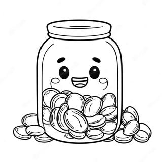 Cute Savings Jar Coloring Page 4877-4012