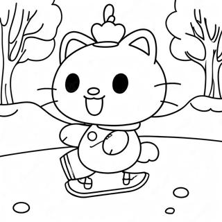 Hello Kitty Ice Skating Coloring Pages