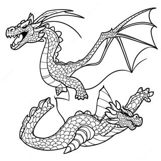 Triple Strike Dragon In Flight Coloring Page 48804-38954