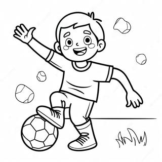 Boy Playing Soccer Coloring Page 48833-38975