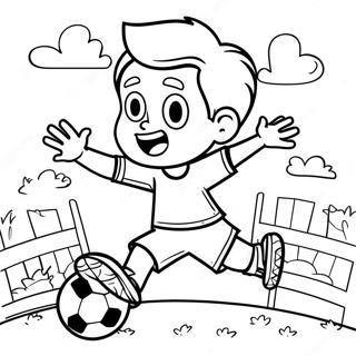 Boy Playing Soccer Coloring Page 48833-38976