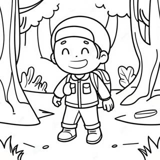 Adventurous Boy Exploring The Forest Coloring Page 48834-38986