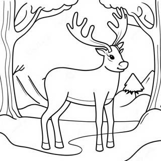 Elegant Reindeer In Winter Wonderland Coloring Page 48854-39000