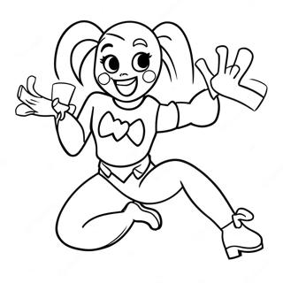 Harley Quinn In A Playful Pose Coloring Page 48864-39002