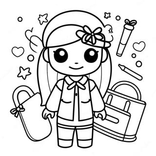 Cute Roblox Preppy Girl With Accessories Coloring Page 48874-39014