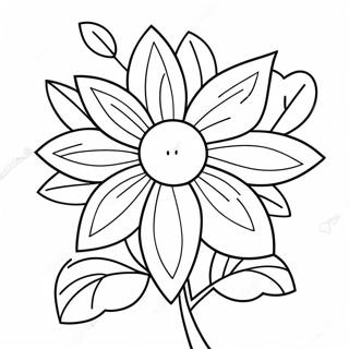 Easy Simple Flower Coloring Page 4887-4018