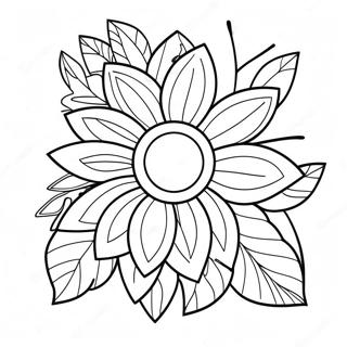 Easy Simple Flower Coloring Page 4887-4019