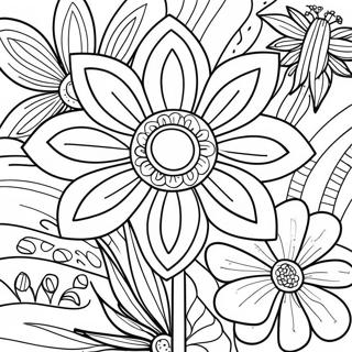 Easy Simple Flower Coloring Page 4887-4020