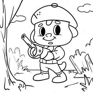 Funny Elmer Fudd Hunting Coloring Page 48884-39021