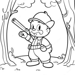 Funny Elmer Fudd Hunting Coloring Page 48884-39023