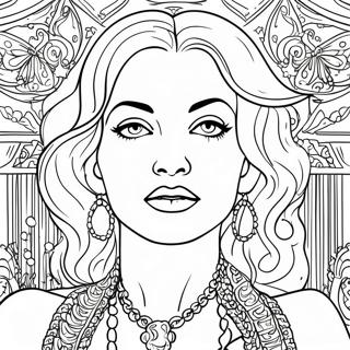 Madonna In A Glamorous Outfit Coloring Page 48894-39031