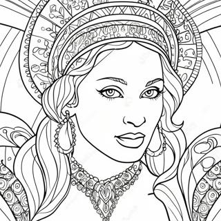 Madonna In A Glamorous Outfit Coloring Page 48894-39032