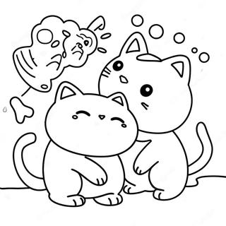 Cute Battle Cats In Action Coloring Page 48904-39037