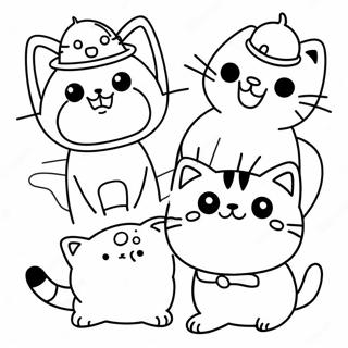 Cute Battle Cats In Action Coloring Page 48904-39039