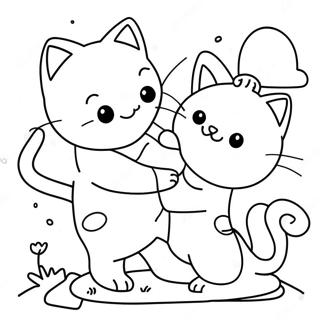 Cute Battle Cats In Action Coloring Page 48904-39040