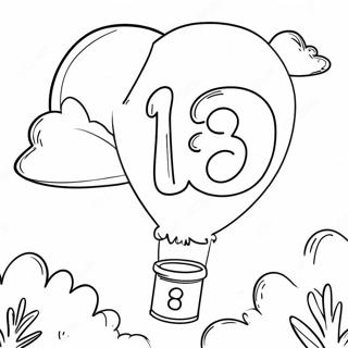 Colorful Number 18 Balloon Coloring Page 48914-39045