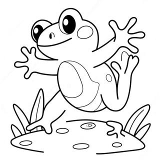 Cute Frog Jumping Coloring Page 48924-39053