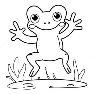 Cute Frog Jumping Coloring Page 48924-39054