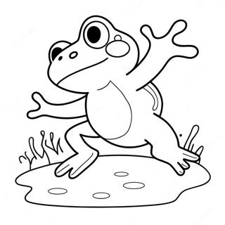 Cute Frog Jumping Coloring Page 48924-39055