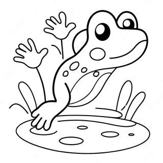 Cute Frog Jumping Coloring Page 48924-39056