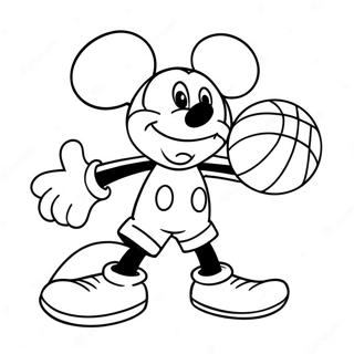 Mickey Mouse Basketball Coloring Pages