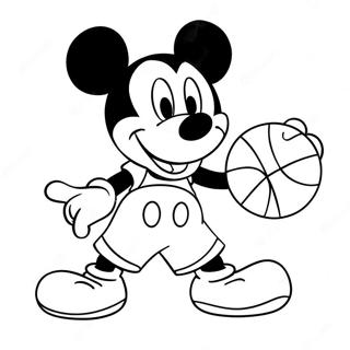 Mickey Mouse Dribbling Basketball Coloring Page 48934-39062