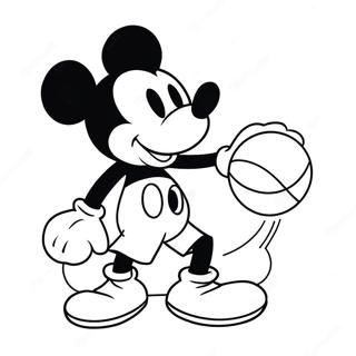 Mickey Mouse Dribbling Basketball Coloring Page 48934-39063