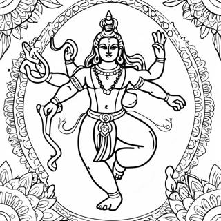 Colorful Shiva Dancing Coloring Page 48954-39078