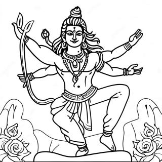 Colorful Shiva Dancing Coloring Page 48954-39079