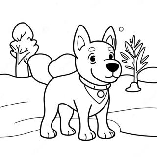 Winter Dog Coloring Pages