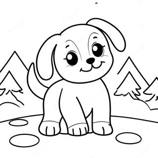 Winter Dog Coloring Pages