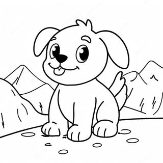 Playful Puppy In Snow Coloring Page 48964-39082