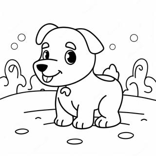 Playful Puppy In Snow Coloring Page 48964-39084