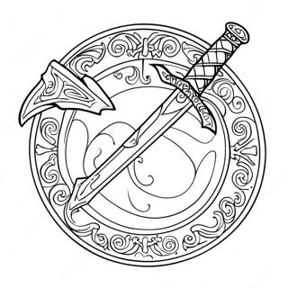 Colorful Sword And Shield Coloring Page 48974-39090