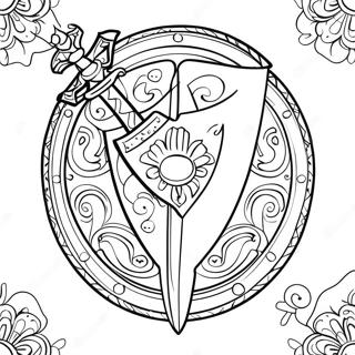 Colorful Sword And Shield Coloring Page 48974-39091