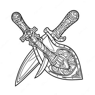 Colorful Sword And Shield Coloring Page 48974-39092