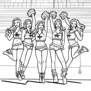 Dallas Cowboys Cheerleaders Coloring Page 4897-4025