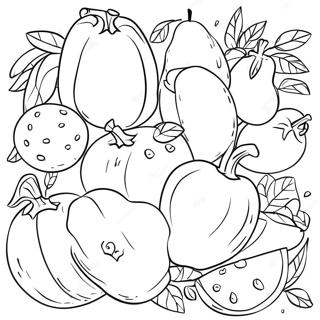 Colorful Fruits And Vegetables Coloring Page 48994-39105