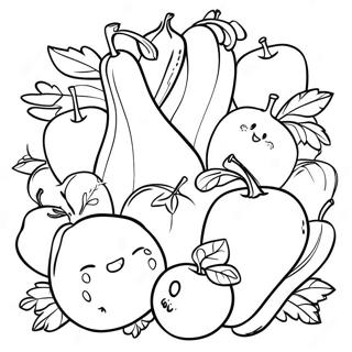 Colorful Fruits And Vegetables Coloring Page 48994-39106