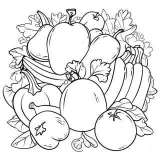 Colorful Fruits And Vegetables Coloring Page 48994-39107