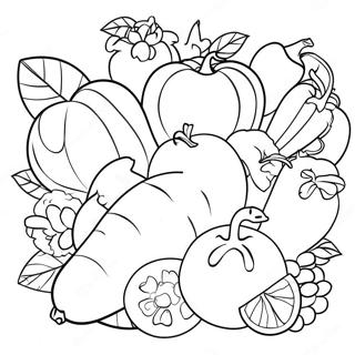 Colorful Fruits And Vegetables Coloring Page 48994-39108