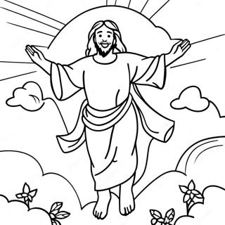 Joyful Jesus Ascending Coloring Page 49014-39124