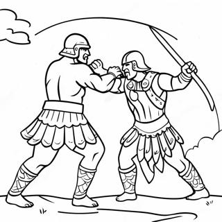 Gladiator Battle Scene Coloring Page 49023-39126