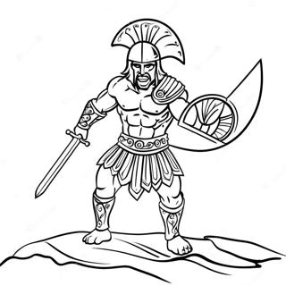 Fierce Gladiator With Sword Coloring Page 49024-39133