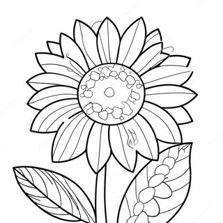 Preppy Flower Coloring Page 49053-39150